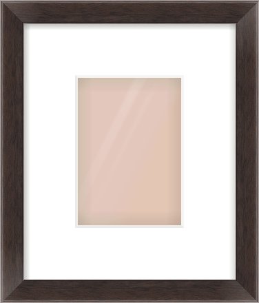 Brown Flat Frame for 105 × 148mm artwork, with Smooth White Single Mount