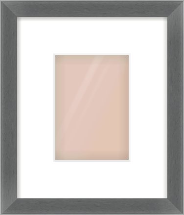 Dark Grey Flat Frame for 105 × 148mm artwork, with Smooth White Single Mount