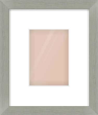 Pale Grey Flat Frame for 105 × 148mm artwork, with Smooth White Single Mount