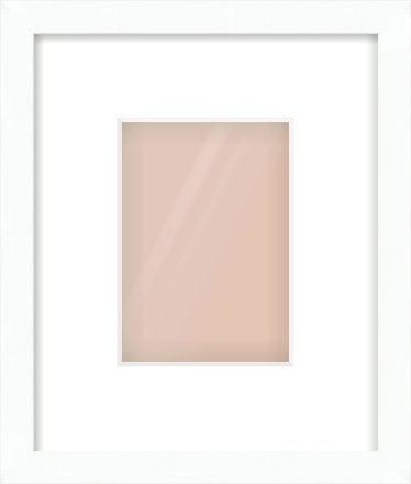 White Flat Frame for 105 × 148mm artwork, with Smooth White Single Mount