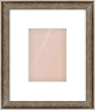 Silver Scoop Frame for 105 × 148mm artwork, with Smooth White Single Mount