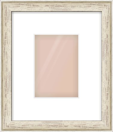 Champagne Silver with Black Sides Cushion Frame for 105 × 148mm artwork, with Smooth White Single Mount