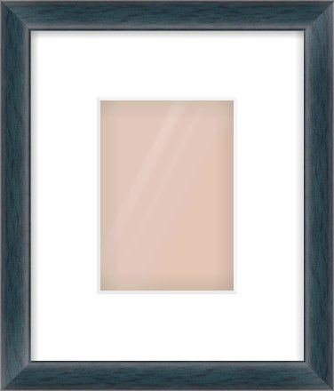 Aqua Blue Stain Cushion Frame for 105 × 148mm artwork, with Smooth White Single Mount