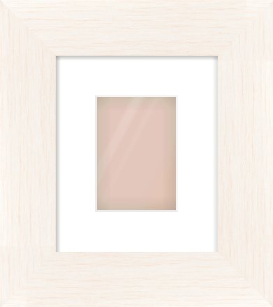 Ivory Driftwood Flat Frame for 105 × 148mm artwork, with Smooth White Single Mount
