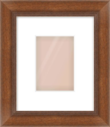 Brown Flat Frame for 105 × 148mm artwork, with Smooth White Single Mount