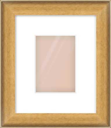 Gold Scoop Frame for 105 × 148mm artwork, with Smooth White Single Mount