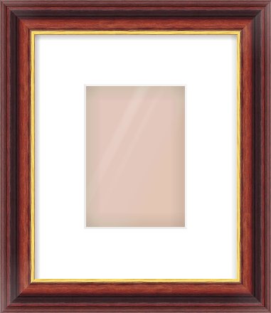 Brown Reverse Frame for 105 × 148mm artwork, with Smooth White Single Mount