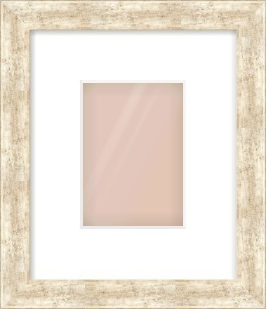 Silver Flat Frame for 105 × 148mm artwork, with Smooth White Single Mount