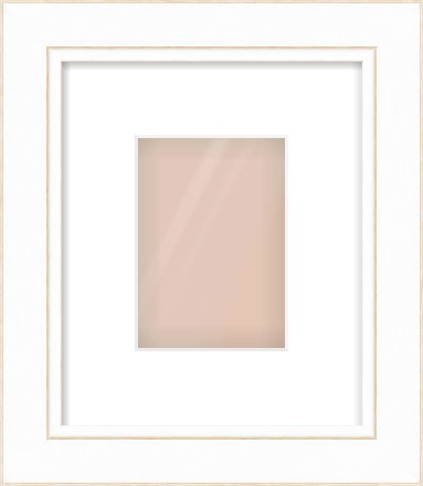 White / Natural Scoop Frame for 105 × 148mm artwork, with Smooth White Single Mount
