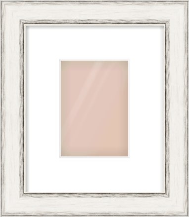 Black/Silver Flat Frame for 105 × 148mm artwork, with Smooth White Single Mount