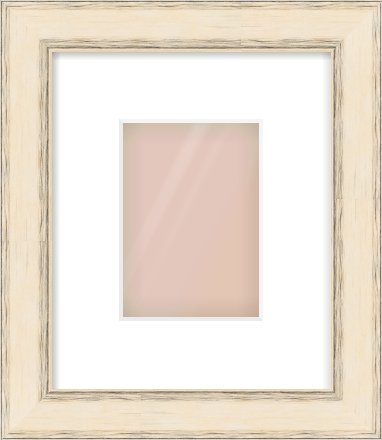 GOLD Flat Frame for 105 × 148mm artwork, with Smooth White Single Mount