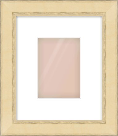 Gold Flat Frame for 105 × 148mm artwork, with Smooth White Single Mount