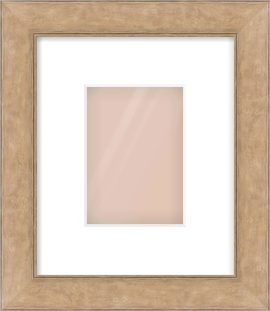 Bronze Flat Frame for 105 × 148mm artwork, with Smooth White Single Mount