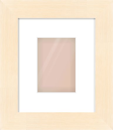 Natural Wood Flat Frame for 105 × 148mm artwork, with Smooth White Single Mount