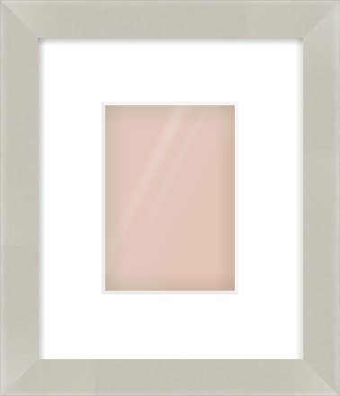 Grey Flat Frame for 105 × 148mm artwork, with Smooth White Single Mount