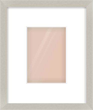 Grey Flat Frame for 105 × 148mm artwork, with Smooth White Single Mount