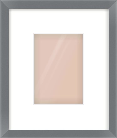 Grey Flat Frame for 105 × 148mm artwork, with Smooth White Single Mount
