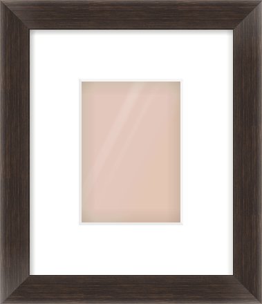 Brown Bevel Frame for 105 × 148mm artwork, with Smooth White Single Mount