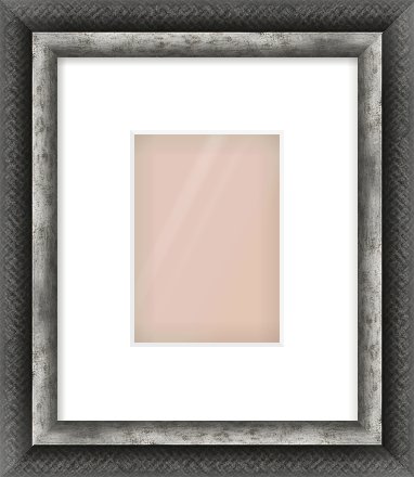 Black / Pewter Reverse Frame for 105 × 148mm artwork, with Smooth White Single Mount