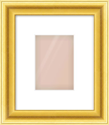 Gold Cushion Frame for 105 × 148mm artwork, with Smooth White Single Mount