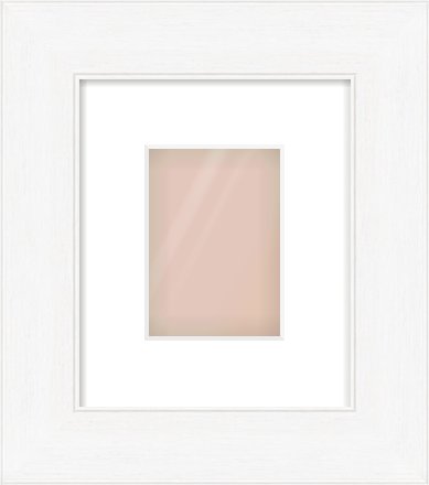 Natural Grain / White Stain Stepped Frame for 105 × 148mm artwork, with Smooth White Single Mount