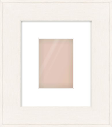 Ivory Flat Frame for 105 × 148mm artwork, with Smooth White Single Mount