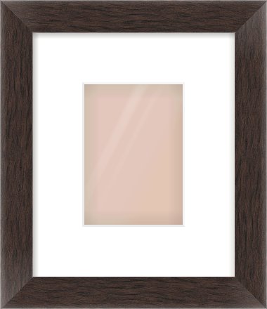 Brown Flat Frame for 105 × 148mm artwork, with Smooth White Single Mount