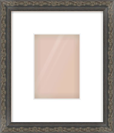 Black Scoop Frame for 105 × 148mm artwork, with Smooth White Single Mount