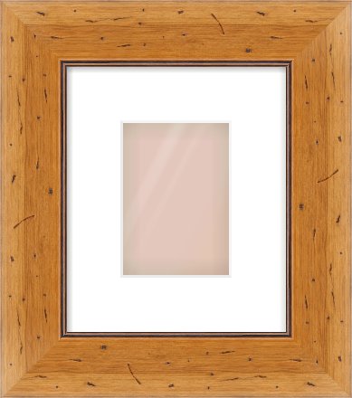 Distressed Pine Reverse Frame for 105 × 148mm artwork, with Smooth White Single Mount