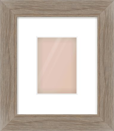 Grey Wood Flat Frame for 105 × 148mm artwork, with Smooth White Single Mount