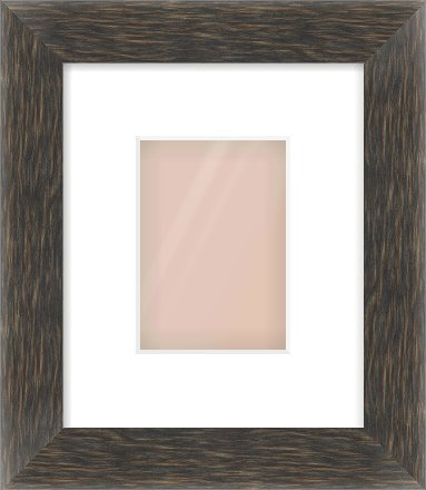 Black Flat Frame for 105 × 148mm artwork, with Smooth White Single Mount