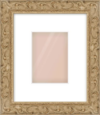 Light Brown Decorative Frame for 105 × 148mm artwork, with Smooth White Single Mount