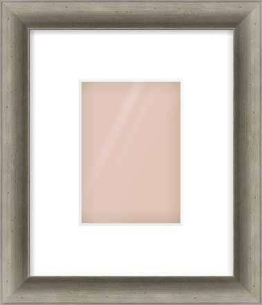 Silver Spoon Frame for 105 × 148mm artwork, with Smooth White Single Mount