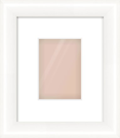 Gloss White Cushion Frame for 105 × 148mm artwork, with Smooth White Single Mount