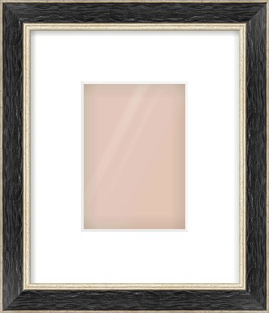 Black & Champagne Silver Reverse Frame for 105 × 148mm artwork, with Smooth White Single Mount