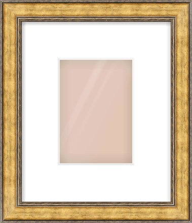 Gold Spoon Frame for 105 × 148mm artwork, with Smooth White Single Mount