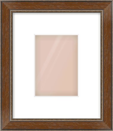 Walnut / Pewter Reverse Frame for 105 × 148mm artwork, with Smooth White Single Mount