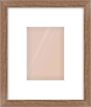 Walnut Flat Frame for 105 × 148mm artwork, with Smooth White Single Mount