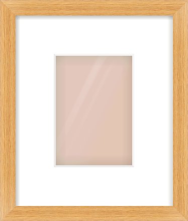 Oak Veneer Flat Frame for 105 × 148mm artwork, with Smooth White Single Mount
