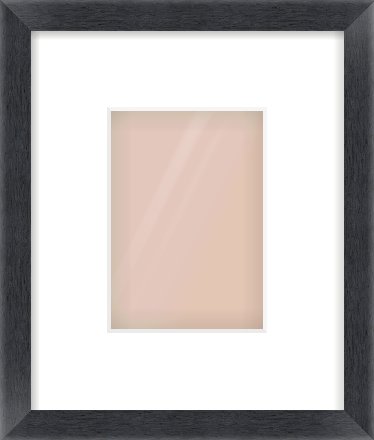 Black Wood Grain Flat Frame for 105 × 148mm artwork, with Smooth White Single Mount