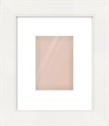 White Beveled Frame for 105 × 148mm artwork, with Smooth White Single Mount