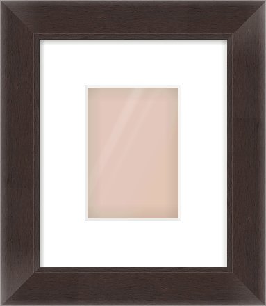 Brown Flat Frame for 105 × 148mm artwork, with Smooth White Single Mount