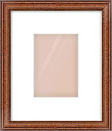 Brown Cushion Frame for 105 × 148mm artwork, with Smooth White Single Mount