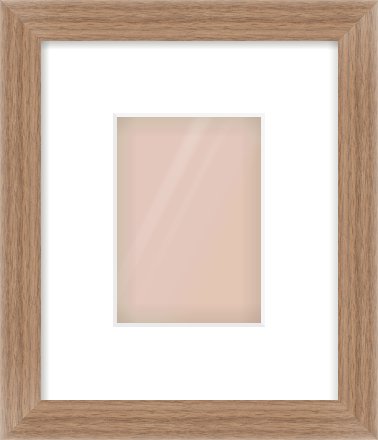 Walnut Flat Frame for 105 × 148mm artwork, with Smooth White Single Mount
