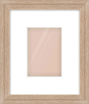 Light Walnut Flat Frame for 105 × 148mm artwork, with Smooth White Single Mount