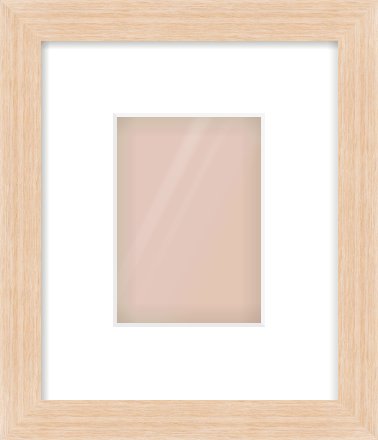 Light Oak Veneer Flat Frame for 105 × 148mm artwork, with Smooth White Single Mount