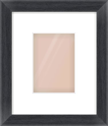 Black Wood Grain Flat Frame for 105 × 148mm artwork, with Smooth White Single Mount