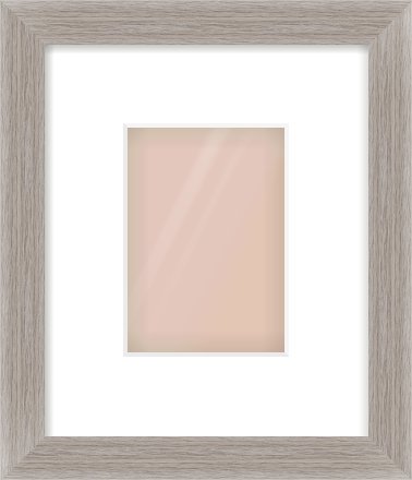 Grey Flat Frame for 105 × 148mm artwork, with Smooth White Single Mount