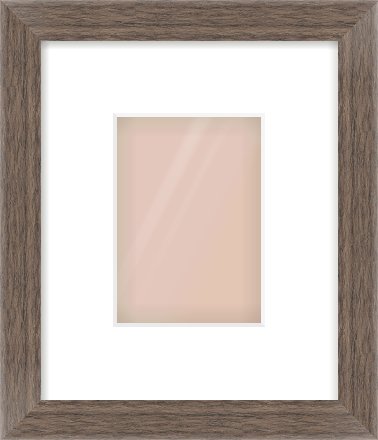 Dark Walnut Flat Frame for 105 × 148mm artwork, with Smooth White Single Mount