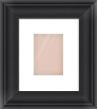 Black Scoop Frame for 105 × 148mm artwork, with Smooth White Single Mount